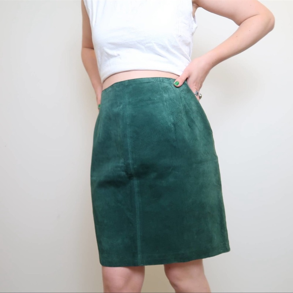 The Limited Forest Green Suede Mini Skirt